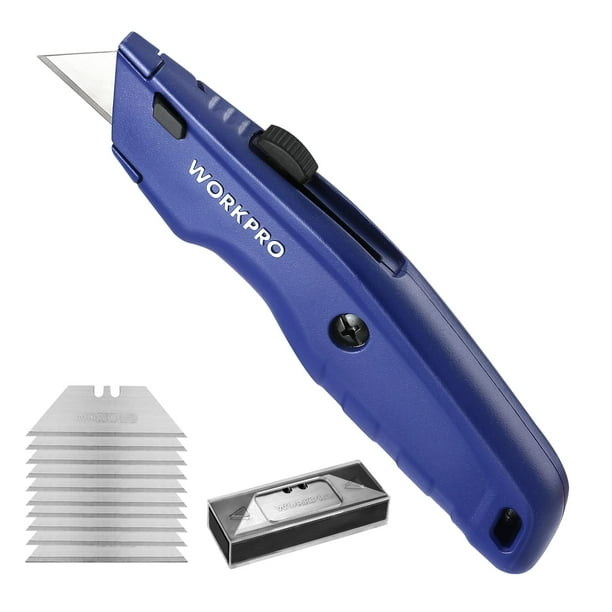 Navaja multiusos WORKPRO Premium retráctil con 10 hojas