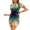 thumbnail image 1 of Winter Lights Sweetheart Knot Flared Dress Fashion Design Large Size Loose Dress Abstract Geometry Geometric Seasonal Pattern, 1 of 5
