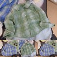 thumbnail image 2 of JUMEYU Toddler Button Down Shirt Kids Outerwear Coats Toddler Boys Shirt Coat Jacket Plaid Long Sleeve Kids Button Tops Outwear 3T 4T (Green,3-4 Years), 2 of 9