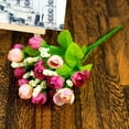 thumbnail image 2 of SPRING PARK 15 Heads/1 Bouquet Silk Rose Artificial Flowers Bunch Bouquet Wedding Home Party, 2 of 7