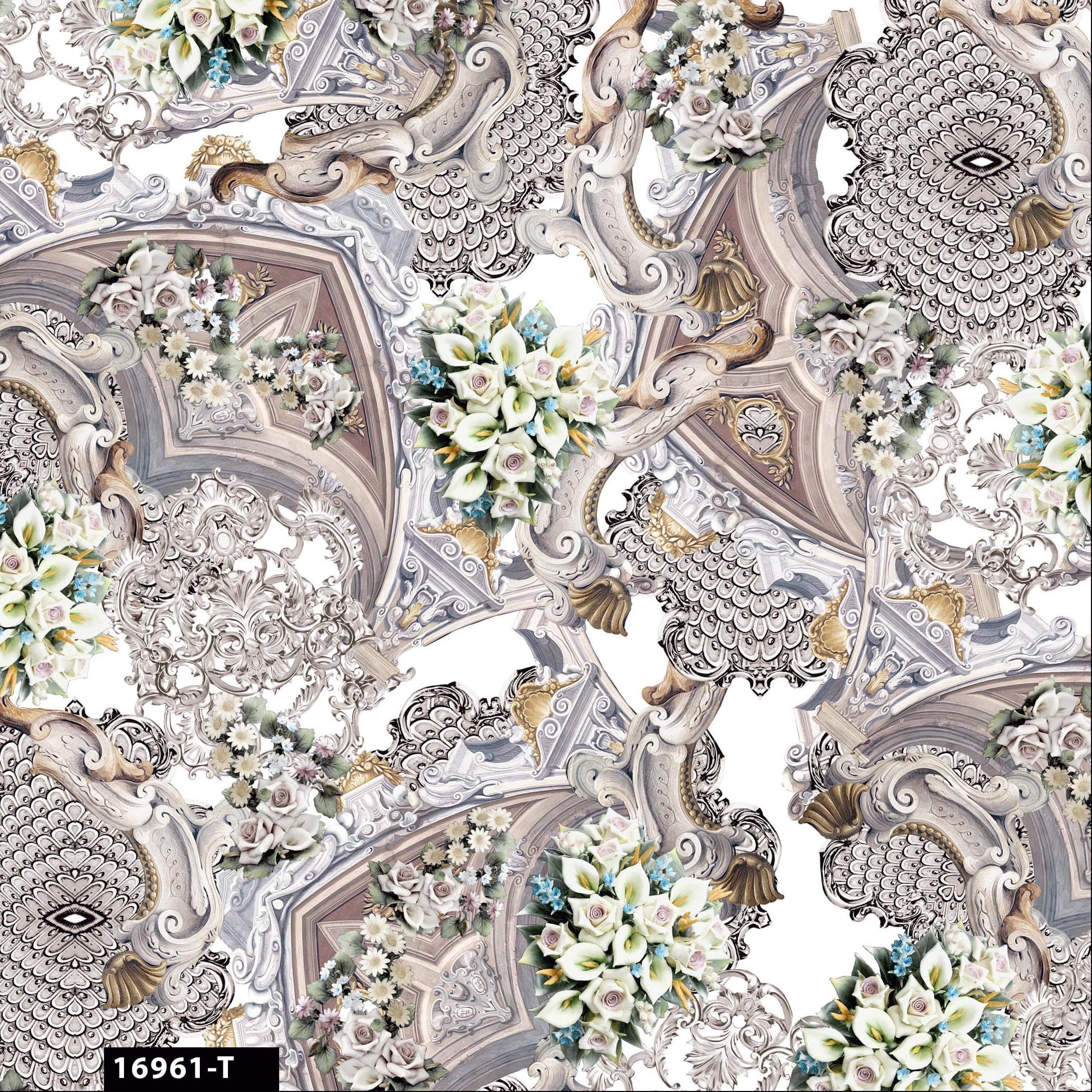 FREE SHIPPING!!! Conversational Ancient Romantic Floral Design 100% Cotton Quilting Fabric for DIY Projects by the Yard