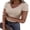 Beige, variant on Women Short Sleeve V Neck Ribbed Knit Fitted Shirts Basic Tees Tops 2026 Summer Casual T-shirts Going Out Outfits Black L