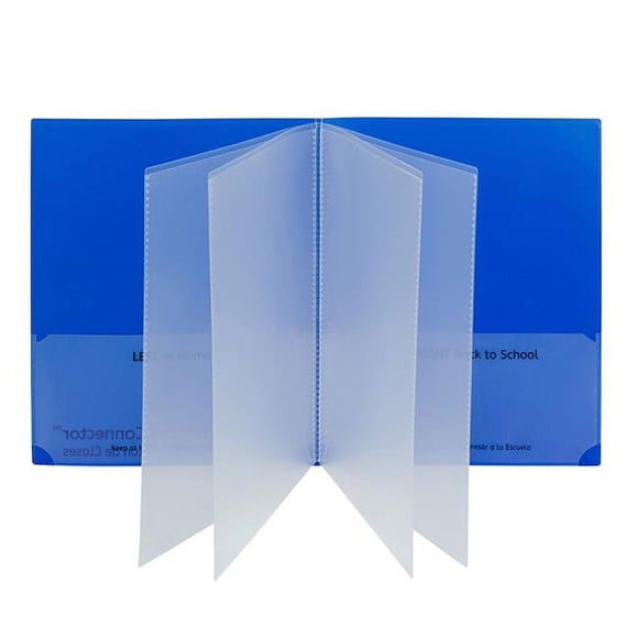 C-Line Products CLI32305 Classroom Connector Multi-Pocket Folders, Blue - Box of 15