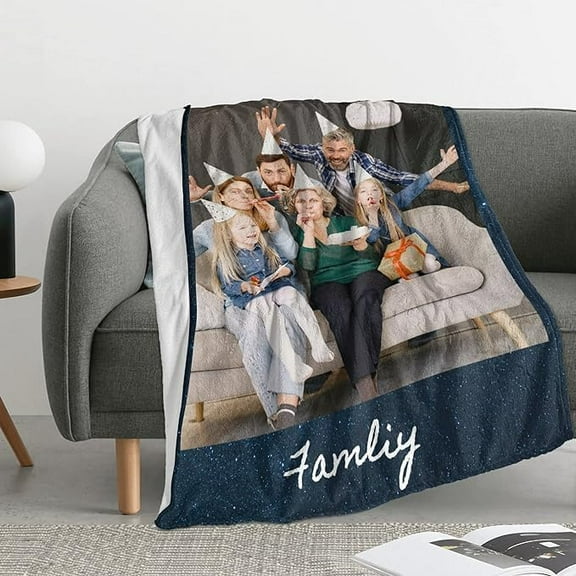 Customized Christmas Blanket for Daughter Son (Full-Size) Personalized Blankets Throws Fleece Custom Blanket with Picture for Customized Gifts 10 Photos Available Blankets