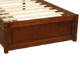 thumbnail image 6 of UHOMEPRO Wood Twin Size Platform Bed with 2 Storage Drawers, Pine Wood Bed with Headboard, Modern Twin Size Bed Frame with Wood Slats Support, No Box Spring Needed, Walnut, 6 of 9