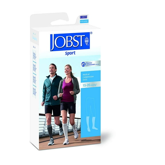 Jobst Sport 15-20 Knee High Compression Socks Black/Gray Xlarge