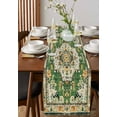 thumbnail image 2 of Green Boho Table Runner Farmhouse Tribal Vintage Tribal Texture Tablerunners 13 x 48 Inch, Table Decorations Tabletop Scarf for Summer Gathering Holiday Farmhouse Kitchen Dining Decor, 2 of 6