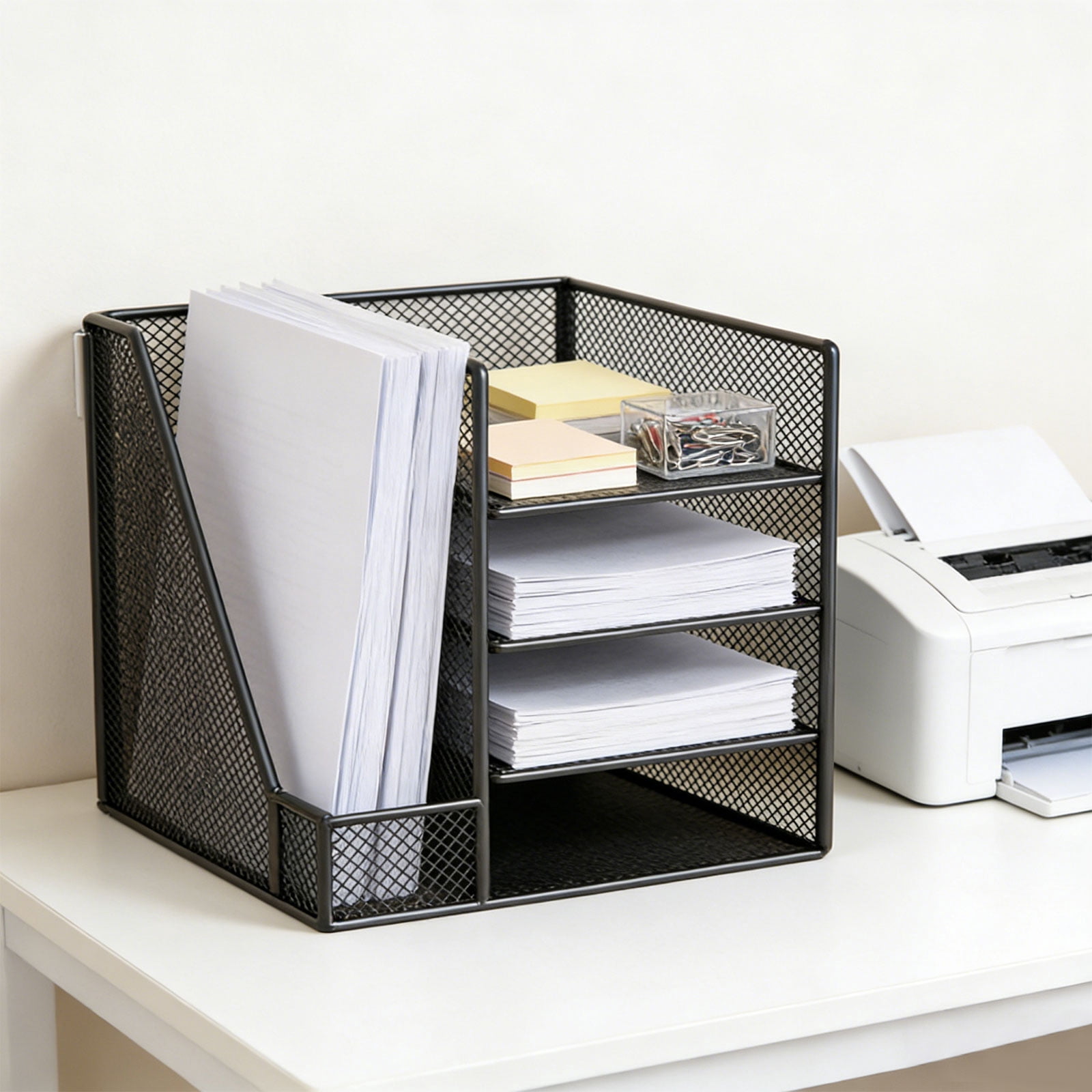 Desk Organizers 4-Tiers Desktop File Organizers Meshes Desk Accessories,File Sorters,Workspaces Organization Offices Supplies