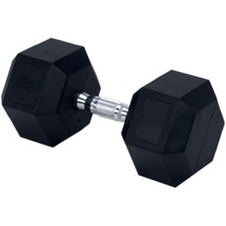 Rubber Encased Solid Hex Dumbbell 50lb ()