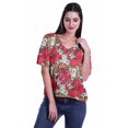 thumbnail image 2 of Moomaya Printed Casual Top For Womens V-Neck Summer Top Short Sleeve Blouse T-shirt, 2 of 6