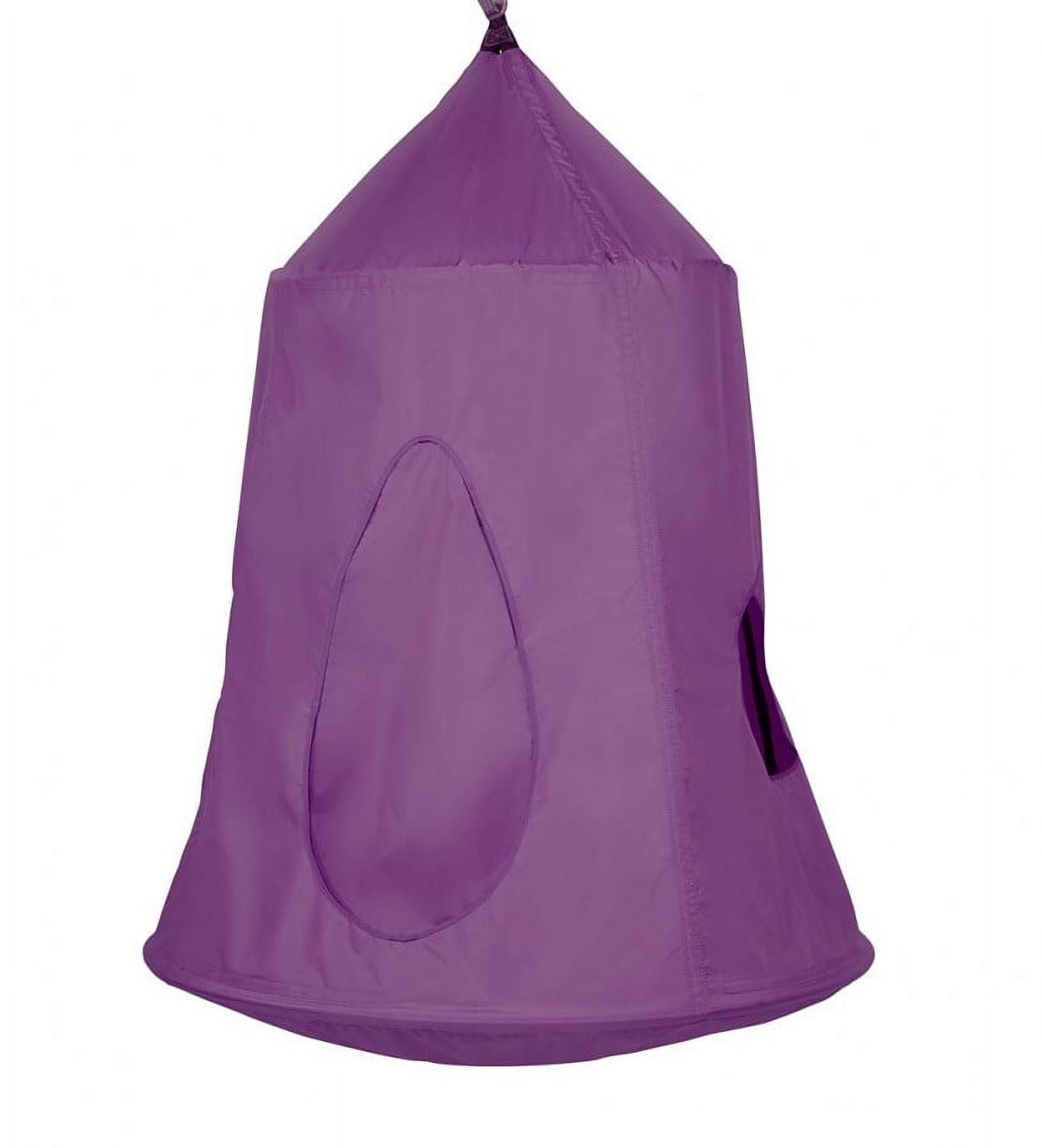 HearthSong HugglePod HangOut Nylon Hanging Tent and Family HangOut Steel Stand Set, Purple