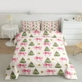 thumbnail image 2 of jejeloiu Cute Bowtie Ribbon Bedding Comforter Set,Chic Xmas Tree Twin Comforter Sets,Happy New Year Bedding Set For Girl,Luxury Bedroom Decor Reversible,2pcs, 2 of 8