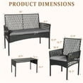 thumbnail image 2 of Junkai 8 Piece Rattan Outdoor Conversation Sets with Cushions and Coffee Table, Gray/Blue, 2 of 7
