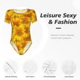 thumbnail image 6 of Naloa 3D Sunflowers Women's Short-Sleeved Onesie, One-Piece Swimsuit for Parties, dates, clubs - X-Large, 6 of 9