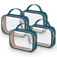 thumbnail image 1 of Neceser Wedama Til Blue aprobado por la TSA, paquete de 4 unidades, de PVC transparente, 1 of 7