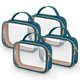 thumbnail image 1 of Neceser Wedama Til Blue aprobado por la TSA, paquete de 4 unidades, de PVC transparente, 1 of 7