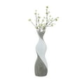 thumbnail image 5 of Sagebrook Home Ceramic 24" Twisted Vase, White/silver, 5 of 8