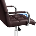 thumbnail image 5 of Yaheetech Height Adjustable Office Chair Mid Back PU Leather 360° Swivel Large Seat Stylish Office Chair on Wheels with Armrests, Brown, 5 of 9