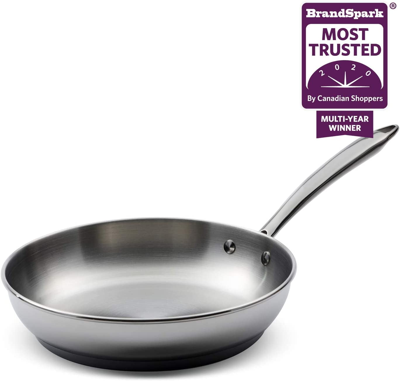 Lagostina 26cm Stainless Steel Skillet, Silver - Heavy Gauge 18/10
