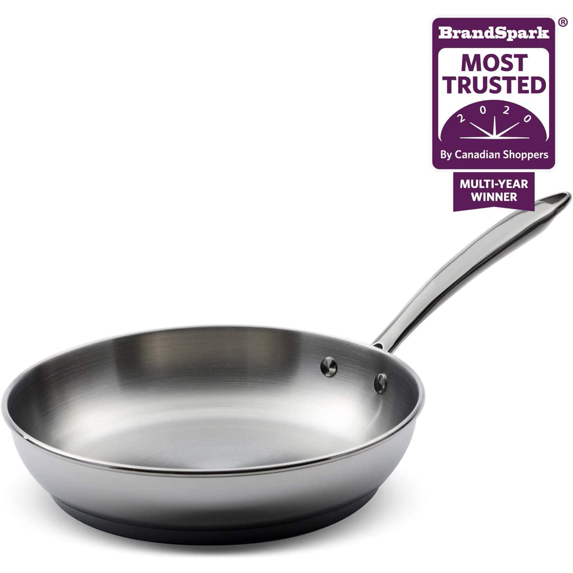 Lagostina 26cm Stainless Steel Skillet, Silver - Heavy Gauge 18/10