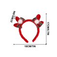 thumbnail image 2 of Aros para el Pelo de Alce de Peluche onlyliua con Cuernos navideños Lazos Rosas brillantes, 2 of 6