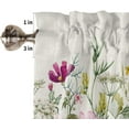 thumbnail image 5 of Kitchen Curtain Tiers Valance, Flower Spring Wildflowers Vintage Farm Watercolor Floral Leaf Plant Short Rod Pocket Window Curtain for Bedroom, Bathroom, 2 Panel, 27.5" W x36 L, 5 of 5