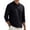 Black, variant on Mens Linen Henley Shirts Casual Long Sleeve V Neck Polo T-Shirts Button Down Loose Collar Beach Tops