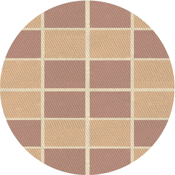 Ahgly Company Indoor Round Patterned Sunrise Orange Area Rugs, 4' Round