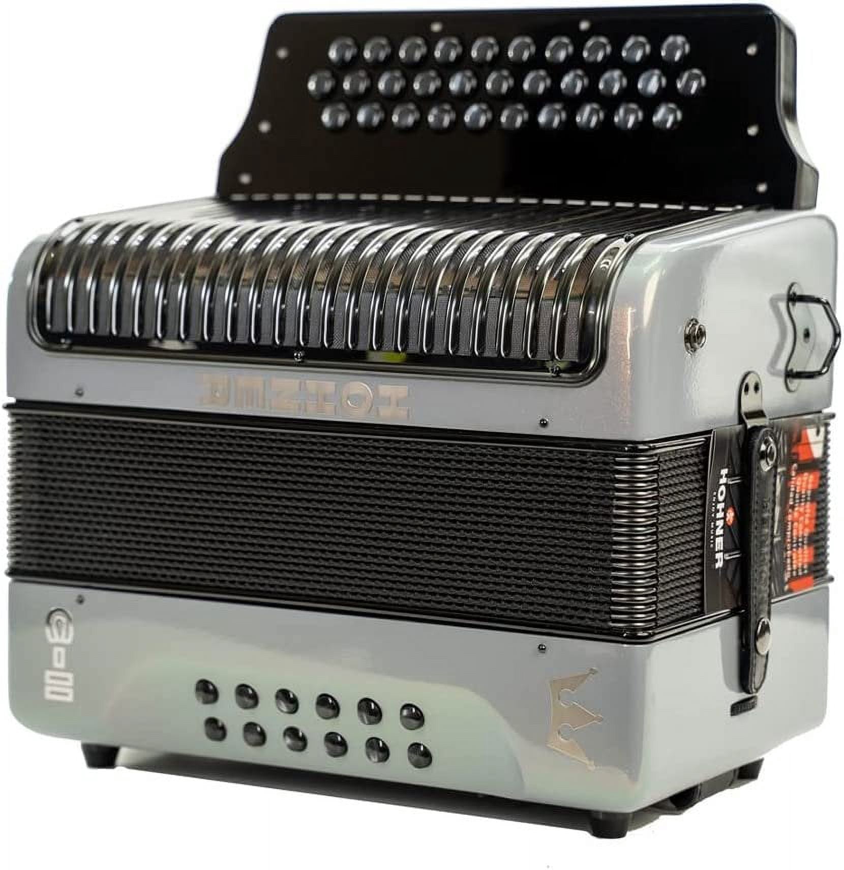 Hohner Corona C-II Accordion, Silver Rainbow, 31 Keys, 12 Bass Buttons