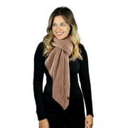 C.C Women's Boucle Knit Bias Cut Whipstitched Edged Long Scarf Wrap, Rose