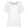 thumbnail image 5 of Women's Plus Size Cotton Linen Tops Loose Flowy Blouses Solid Short Sleeve Comfy Basic Tunics Tee Shirts for Summer, 5 of 6
