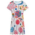 thumbnail image 3 of Pastel Rainbow Lollipop Women's Dress Short Sleeve Summer Sundress Summer Women Clothes, 3 of 7