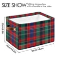thumbnail image 4 of Yayeee Canvas Storage Basket with Handles for Shelves Fabric Bins Closet Organizer, Red Green Pattern, 4 of 8
