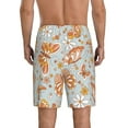 thumbnail image 3 of Bixox Men's Retro Floral Butterfly printed lightweight casual shorts, soft sleep shorts with pockets., 3 of 7