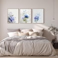 thumbnail image 3 of Blue Floral Hydrangea Plant Canvas Painting Print Wall Art for Living Room Bedroom Decoration Frameless, 3 of 7