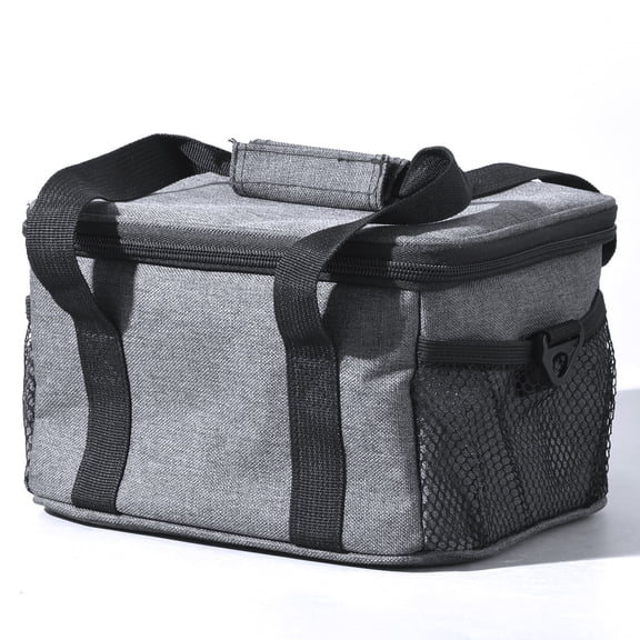 Insulated Lunch Box for Men Women, Single Layer Leak-Proof Lunch Bag with Adjustable Strap for Adult, Ideal for Work, Picnic, Travel - Gray