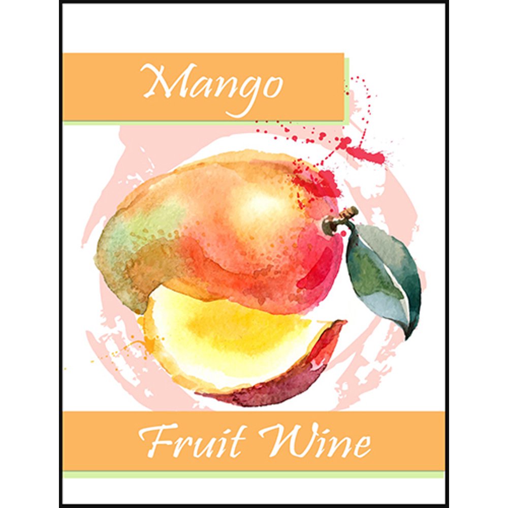Mango Fruit Wine Bottle Labels