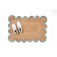 thumbnail image 3 of Rectangle Rug Natural Jute Rug Hand Braided Beige and Light Sky Blue Color Area Rug, 3 of 5
