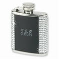 thumbnail image 1 of FB Jewels 2.5 oz. Black Stainless Steel & Crystal w/Aluminum Plate Flask, 1 of 1