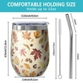 thumbnail image 5 of 12oz Stemless Wine Tumblers Fall Leaves Vacuum Insulated Stainless Steel Travel Tumbler Cups Mug with Lid and Straw for Champaign,Cocktail,Beer with Cleaning Brush, 5 of 5