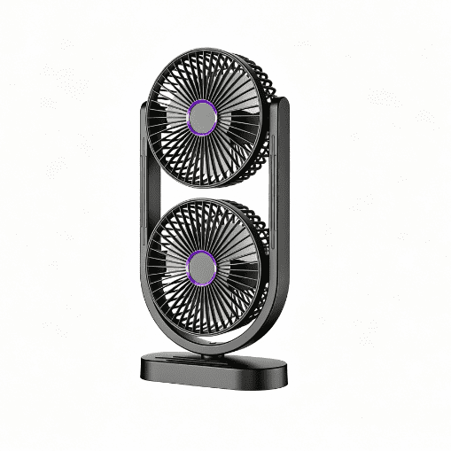 Double Head Two Way Desktop Portable Fan, High Wind Power Fan for Home Office Camping Bedroom, USB Rechargeable