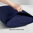 thumbnail image 2 of Amay 2 Pack Organic Cotton 800 TC Pillowcases with Envelope Closure Standard Size 20x30 Navy Blue Solid, 2 of 6
