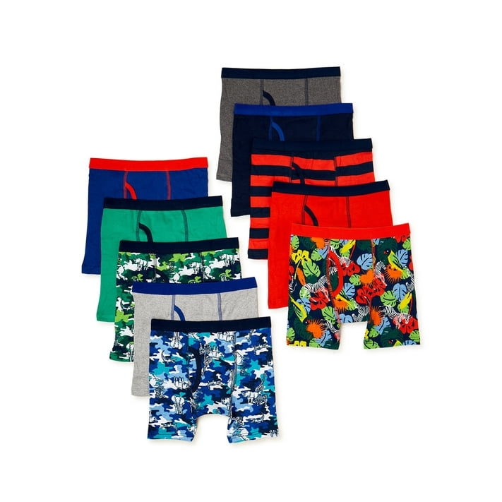 Wonder Nation Boys Boxer Briefs, 10Pack, Sizes S2XL & Husky