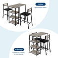 thumbnail image 2 of Juego de Comedor de 3 Piezas para Espacios Pequeños - Mesa de Bar Moderna Rectangular con 2 Taburetes, Estructura de Metal Resistente, Ideal para Apartamento, Cocina, Negro, 2 of 8