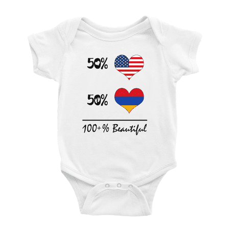 

50% Armenian + 50% American = 100+% Beautiful Cute Baby Clothing Bodysuits For Boy Girl