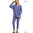 thumbnail image 2 of Zenana Women's Soft Brushed Fabric V-Neck Long Sleeve Top & Leggings - 2 Pieces Set, 2 of 5