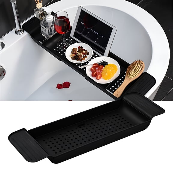 LAMIRO Plastic Bathtub Rack Tray 21.846.941.95In Bathroom Black 1 Cylinder Rack