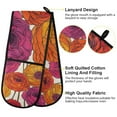 thumbnail image 2 of Yayeee Double Oven Mitt Kitchen Heat Resistant Baking 35" x7" Quilted Glove, Purple Hand Drawn Floral, 2 of 6