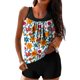 thumbnail image 1 of Traje de Baño de Mujer con Pantalones Cortos de Cintura Alta Traje de Baño de Torso Largo Impreso de Moda de Dos Piezas para la Fiesta de la Piscina de la Playa, 1 of 5