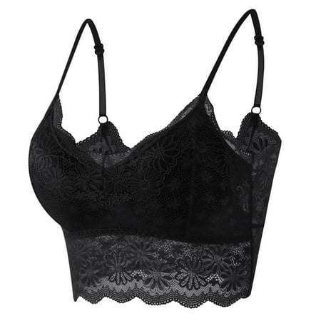

Seamless Underwear For Women Fashion Women Lace Beauty Back Solid Strap Wrap Hollow Out Bra -glare lace beautiful back strap wrap bra bra black